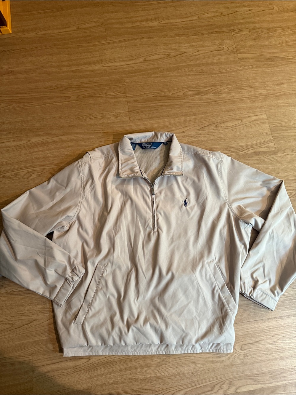 Polo by Ralph Lauren Men’s Light Beige Half-Zip Pullover Jacket